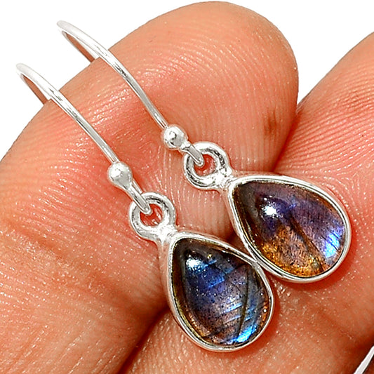 Sterling Silver Blue Fire Labradorite Earrings
