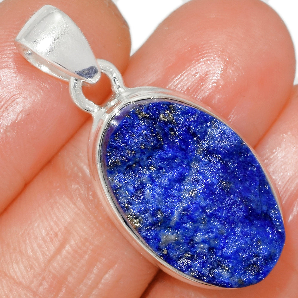 Sterling Silver Druzy Lapis Lazuli Pendant