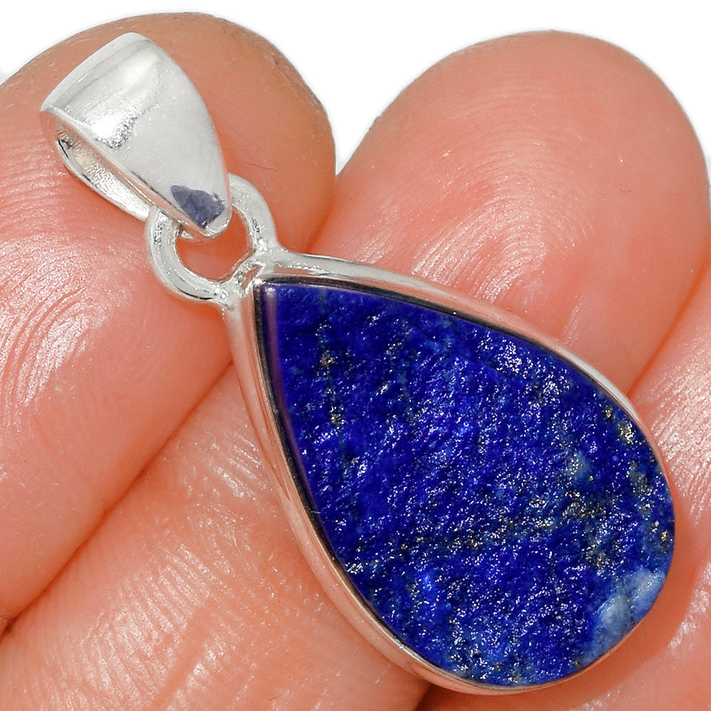 Sterling Silver Druzy Lapis Lazuli Pendant