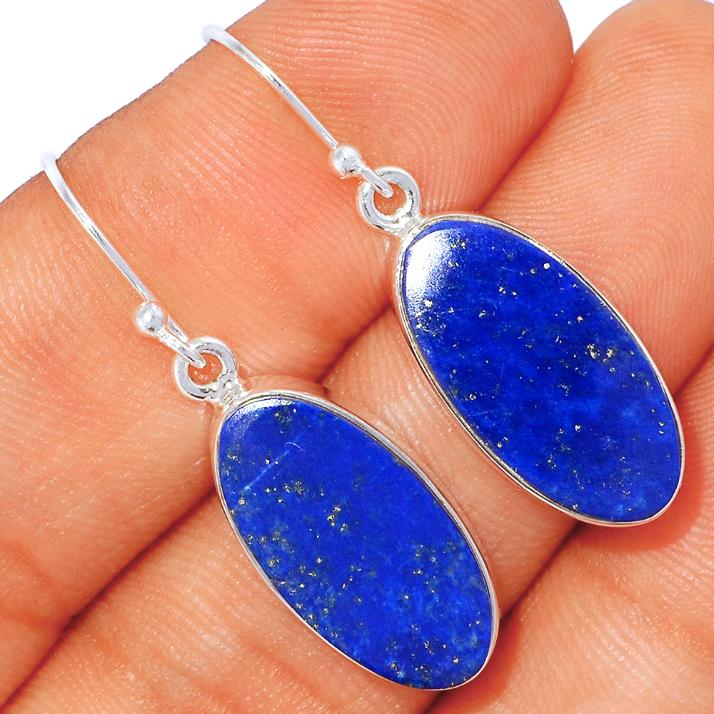Lapis Lazuli Sterling Silver Oval Earrings