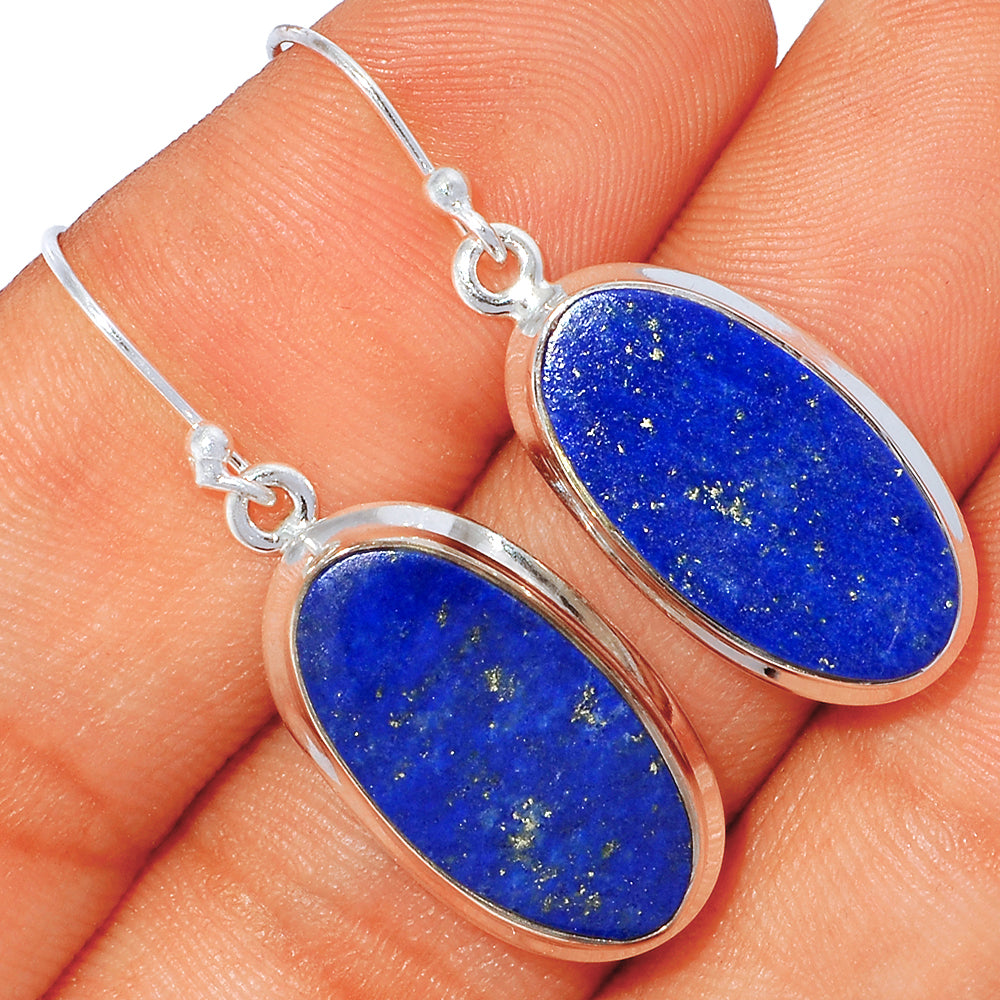 Lapis Lazuli Sterling Silver Oval Earrings