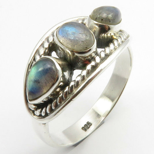 Labradorite Sterling Silver Embellished Ring