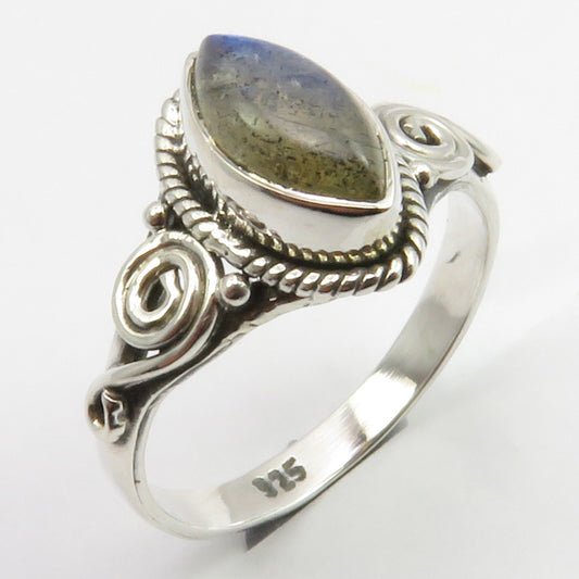 Labradorite Sterling Silver Embellished Ring