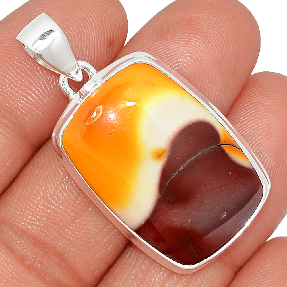 Sterling Silver Mookaite Rectangle Pendant
