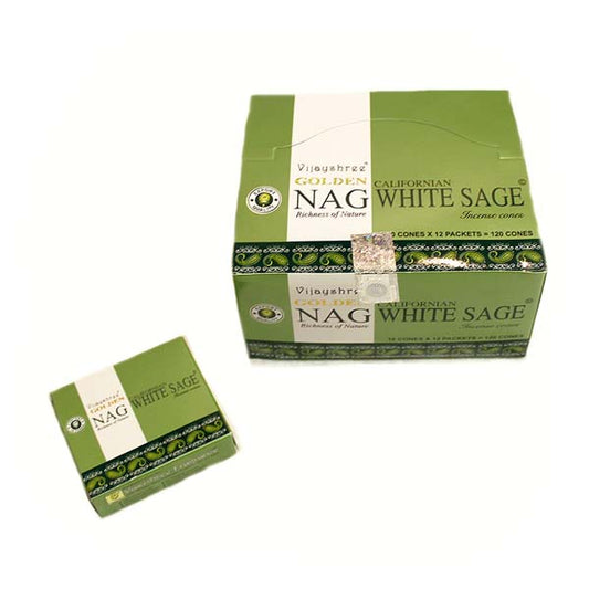 Golden Nag White Sage Incense Cones
