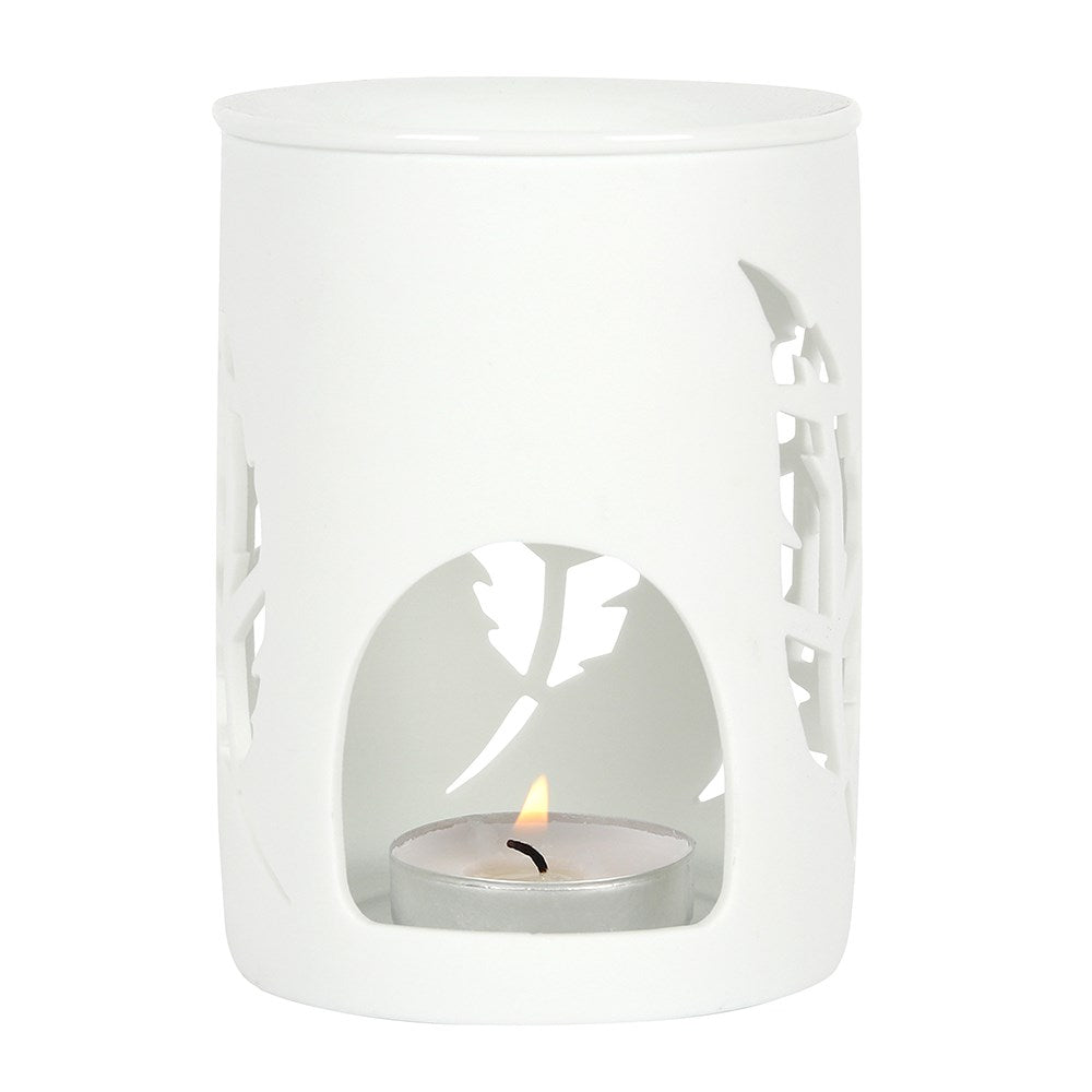 White Feather Cut Out Oil Burner