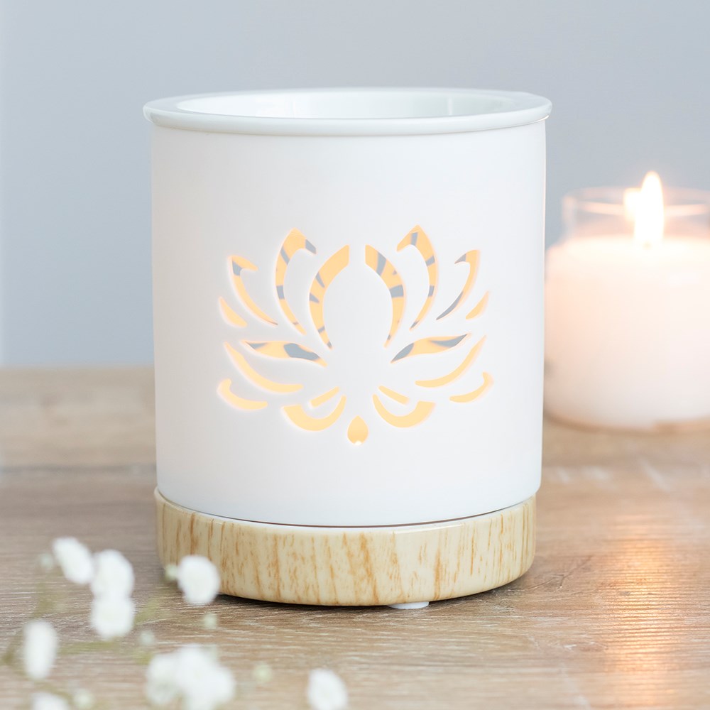 White Lotus Cut Out Oil Burner