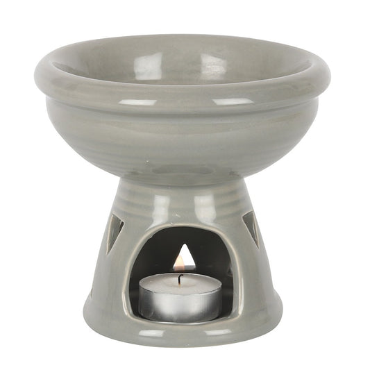 Deep Bowl Grey Ceramic Oil Burner