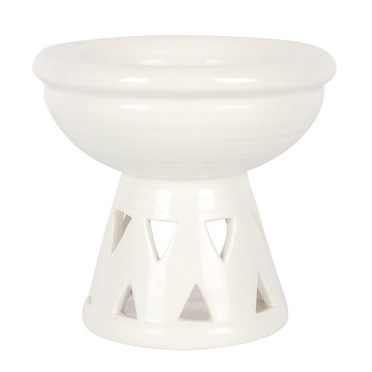 Deep Bowl Off White Ceramic Oil Burner