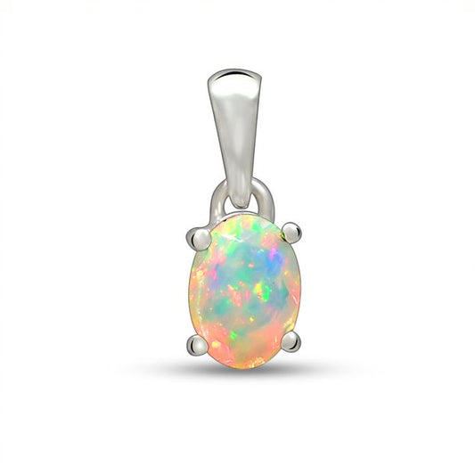Sterling Silver Faceted Ethiopian Opal Pendant