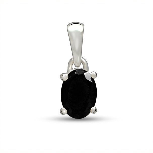 Sterling Silver Faceted Black Onyx Pendant