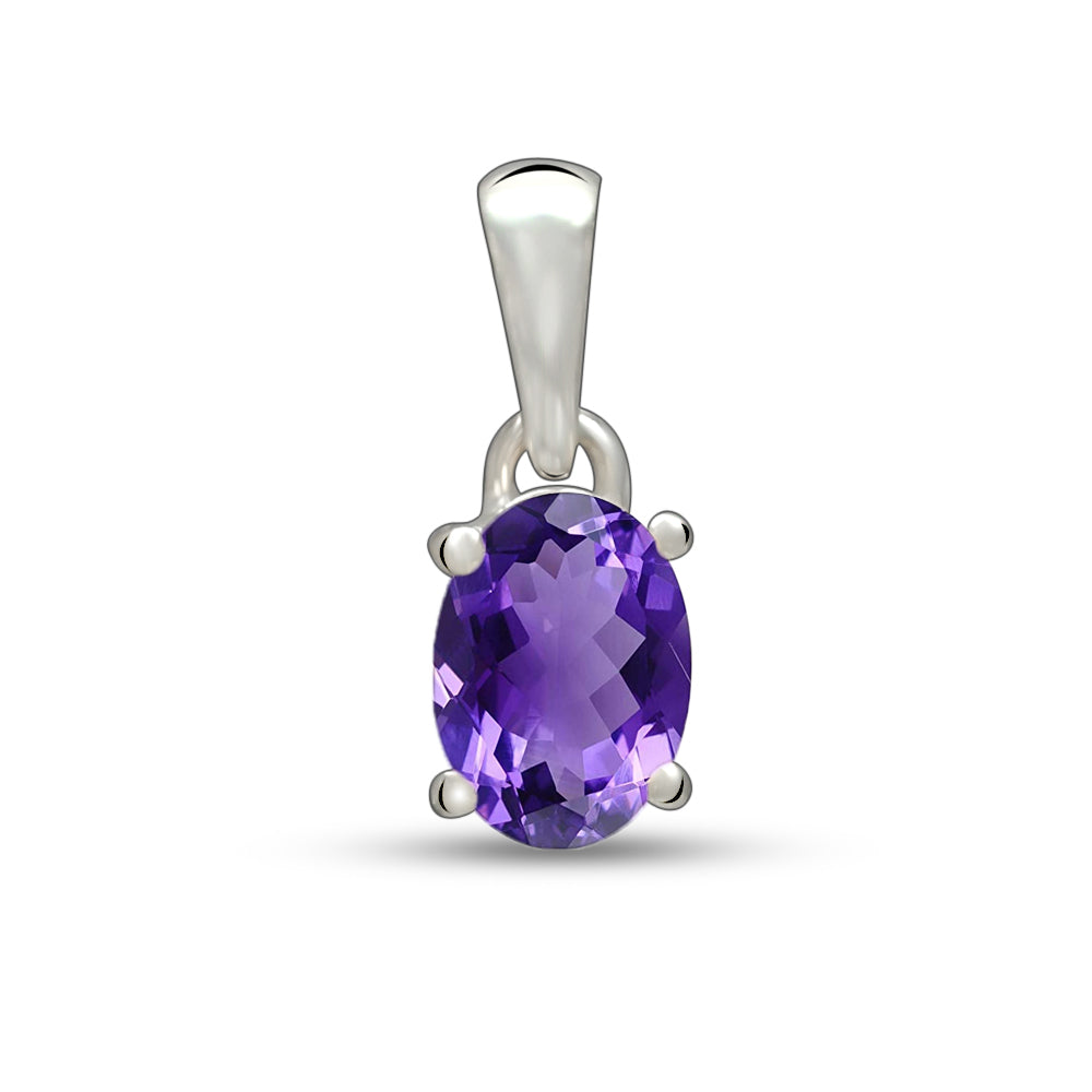 Sterling Silver Faceted Amethyst Pendant