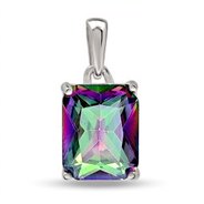 Sterling Silver Faceted Mystic Topaz Pendant