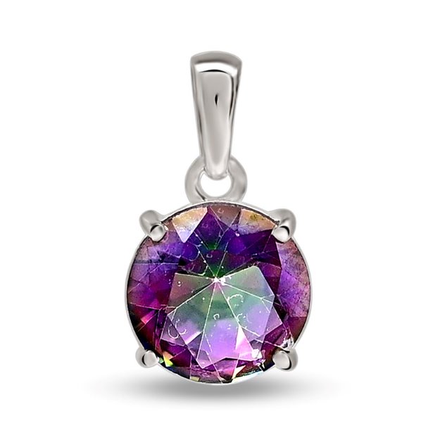 Sterling Silver Faceted Mystic Topaz Pendant