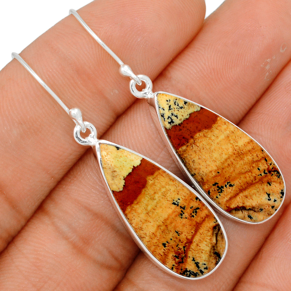 Sterling Silver Picture Jasper Earrings