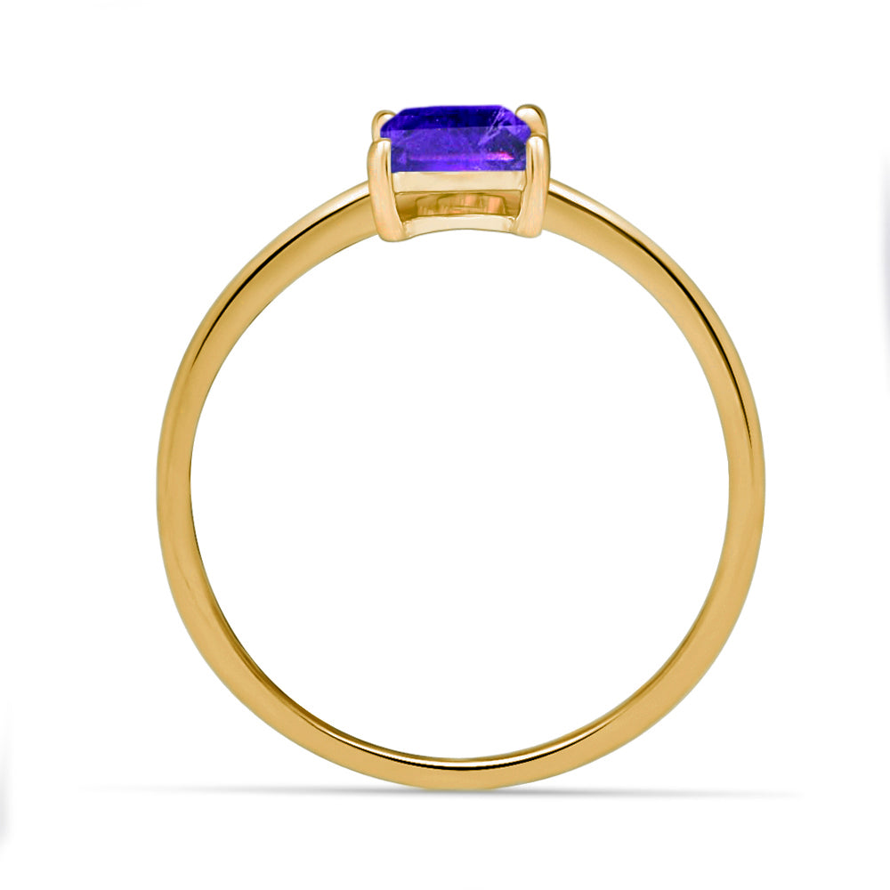 18k Gold Vermeil Faceted Amethyst Ring