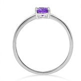 Amethyst Sterling Silver Faceted Ring