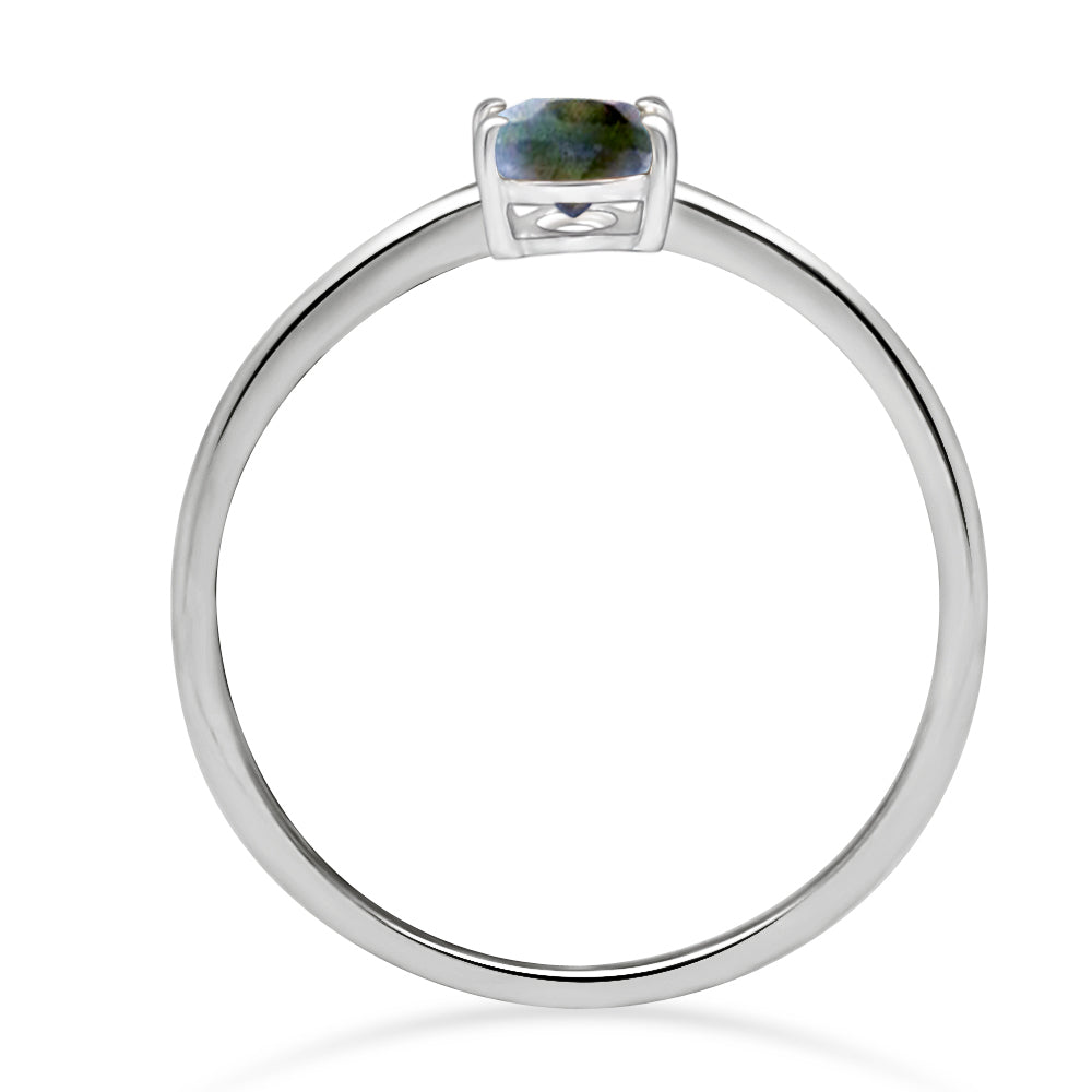 Sterling Silver Faceted Labradorite Ring