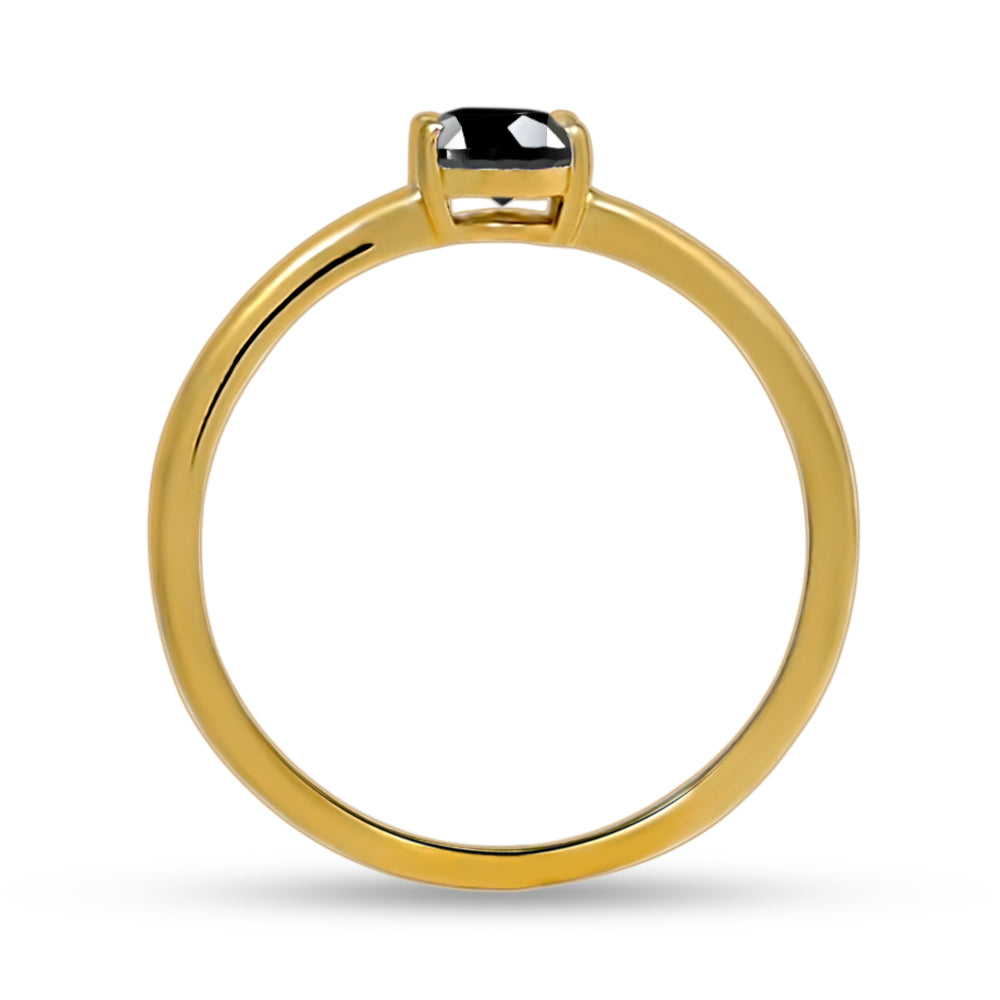 18k Gold Vermeil Faceted Black Onyx Ring