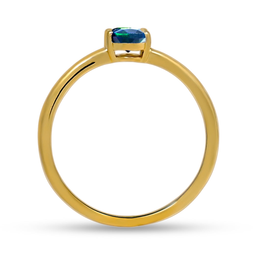 18k Gold Vermeil Faceted Black Opal Ring