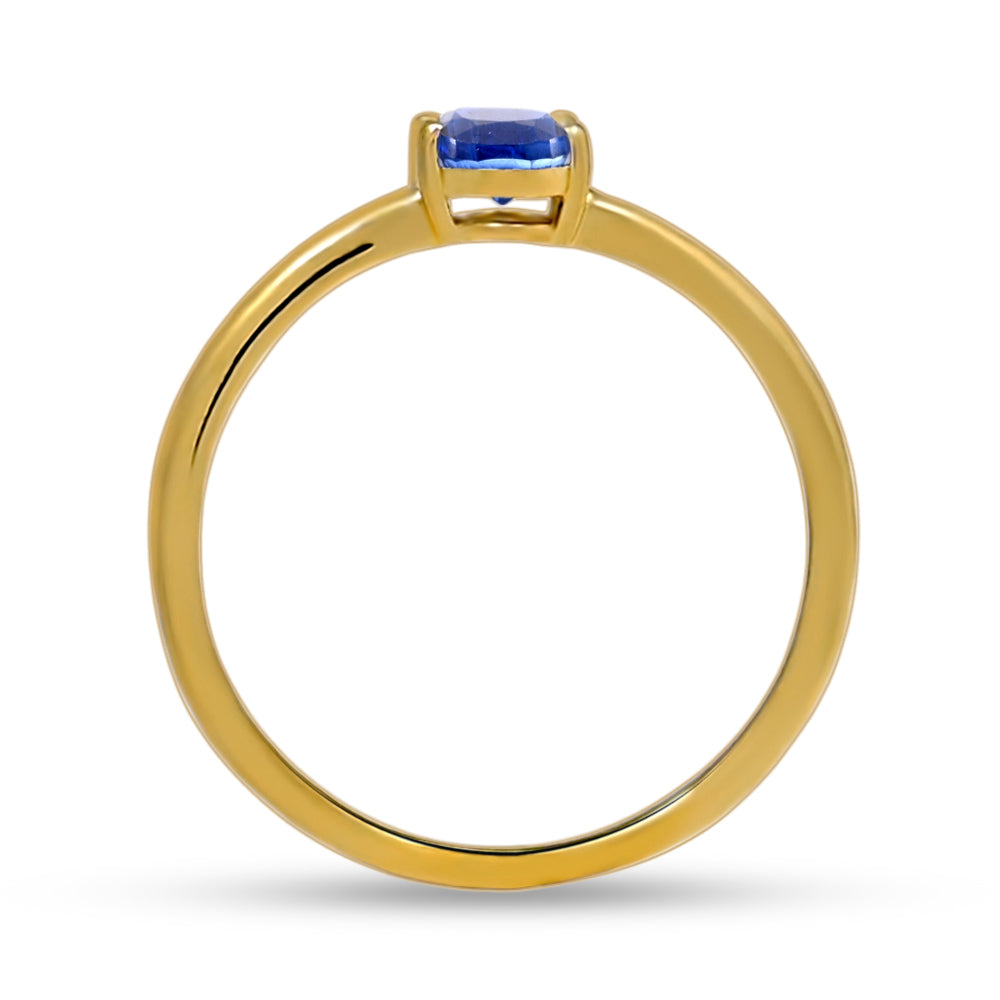 18k Gold Vermeil Faceted Blue Kyanite Ring