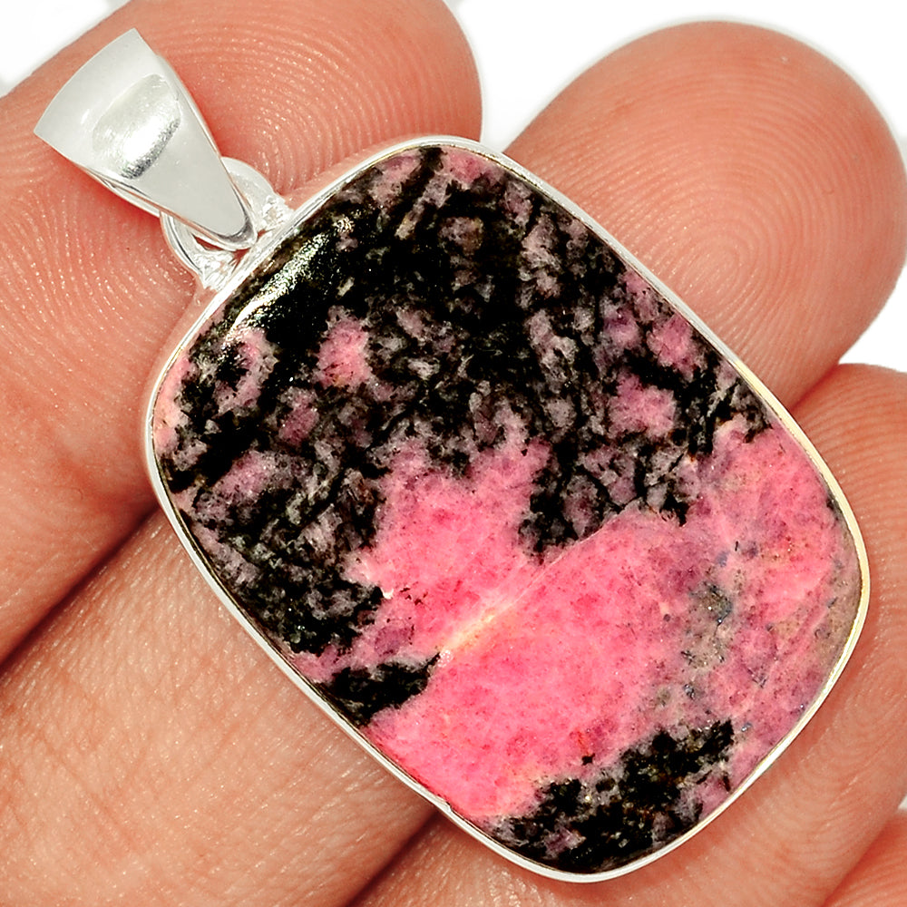 Sterling Silver Rhodonite Pendant