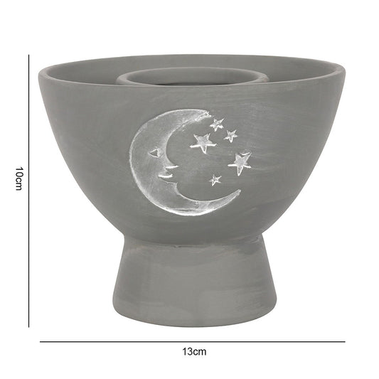 GREY MOON TERRACOTTA SMUDGE BOWL