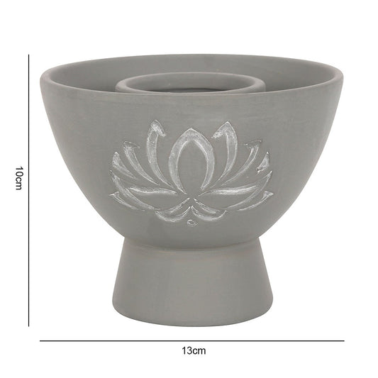 GREY LOTUS TERRACOTTA SMUDGE BOWL
