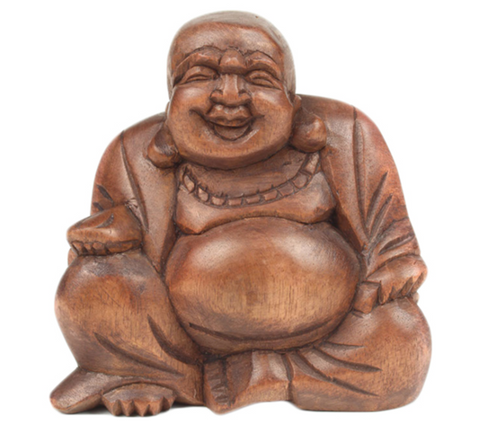 Small Laughing Buddha - Wood