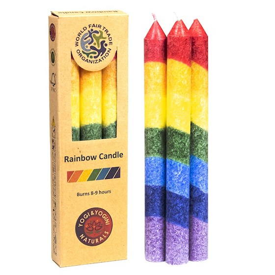 Rainbow Dinner Candles (Set Of 3)