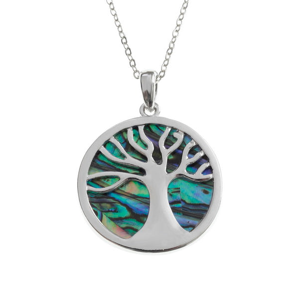 Paua Shell Tree of Life Pendant
