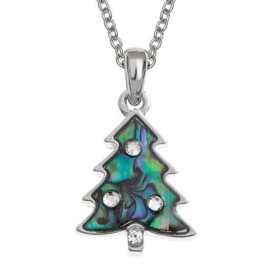 Paua Shell Christmas Tree Pendant