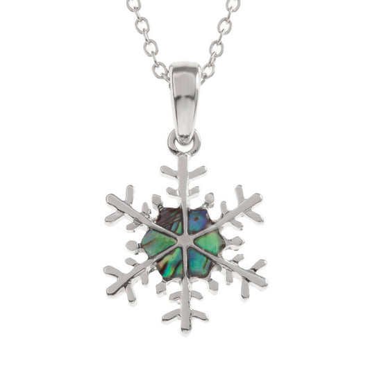 Paua Shell Snowflake Pendant