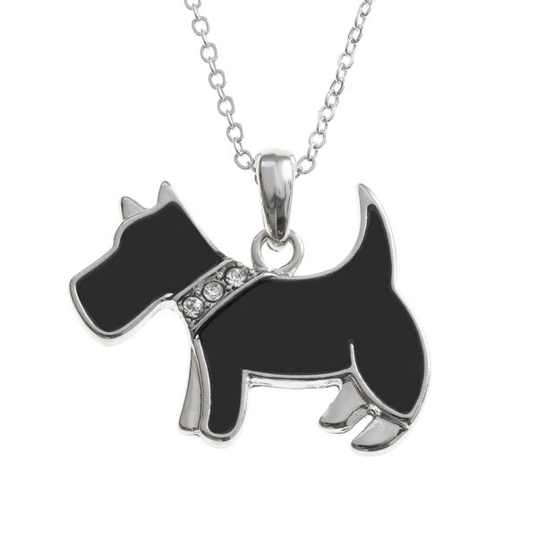 Tide Jewellery Inlaid Black Enamel Scottie Dog Pendant