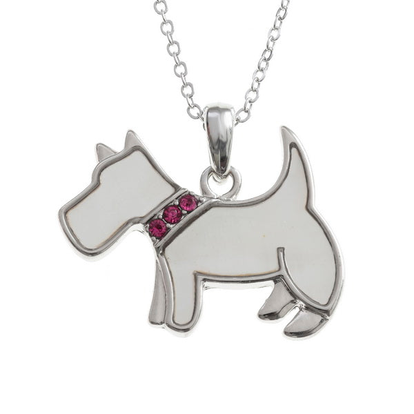 Tide Jewellery Inlaid Mother Of Pearl Shell Westie Dog Pendant