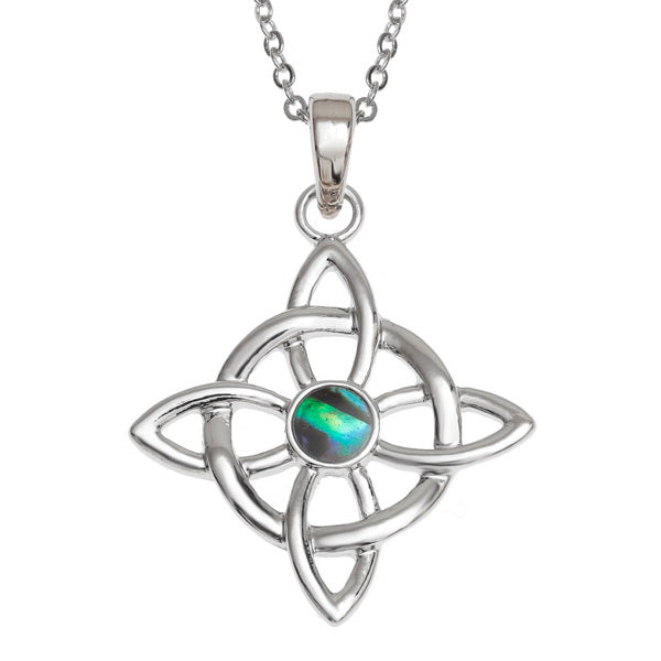 Tide Jewellery Inlaid Paua Shell Celtic Good Luck Symbol Pendant
