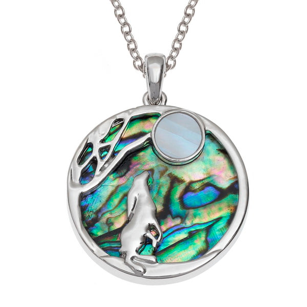 Paua and Mother of Pearl shell Moon Gazing Hware Pendant