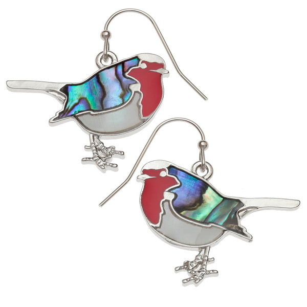 Paua Shell Robin Earrings