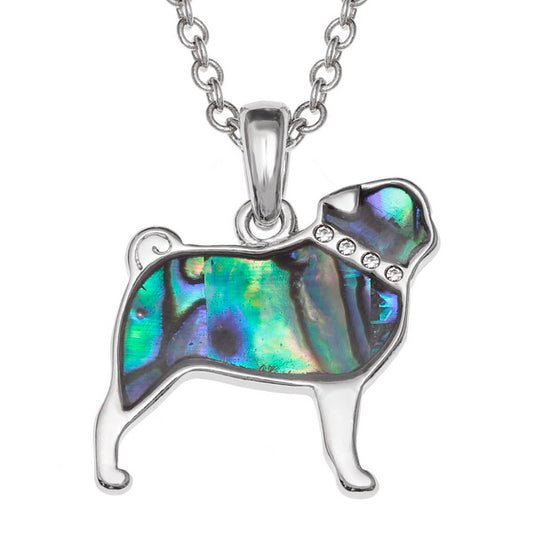Paua Shell Pug Pendant