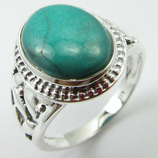 Turquoise Sterling Silver Embellished Ring