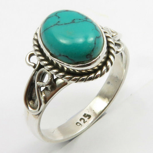 Turquoise Sterling Silver Embellished Ring