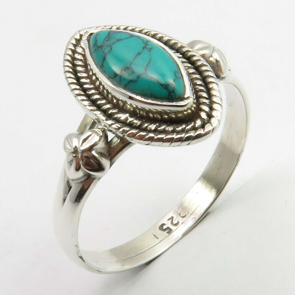 Turquoise Sterling Silver Embellished Ring