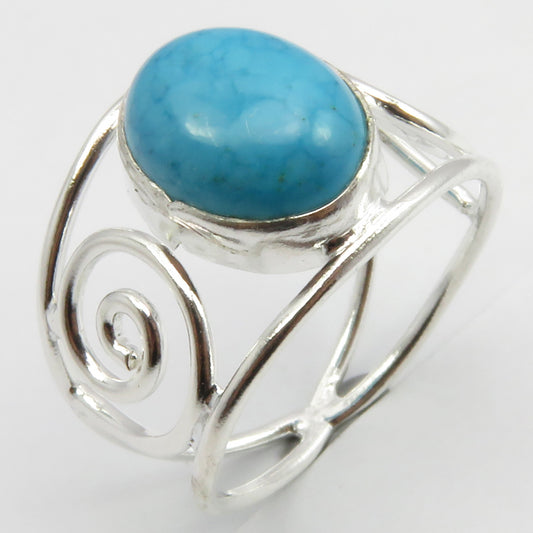 Turquoise Sterling Silver Embellished Ring