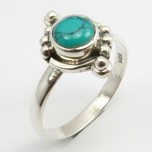 Turquoise Sterling Silver Embellished Ring