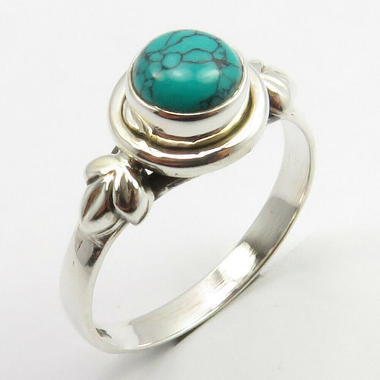 Turquoise Sterling Silver Embellished Ring