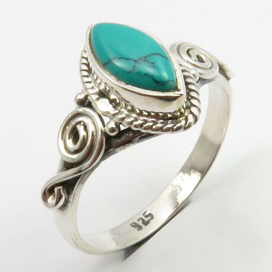 Turquoise Sterling Silver Embellished Ring