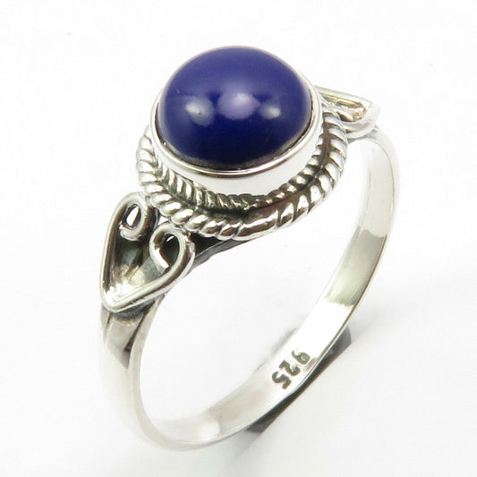 Lapis Lazuli Sterling Silver Embellished Ring