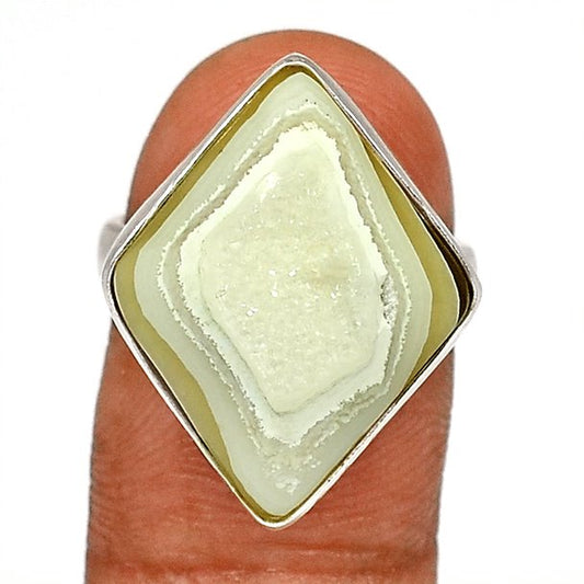 Sterling Silver Natural Aura Quartz Ring