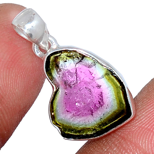 Sterling Silver Watermelon Tourmaline Pendant