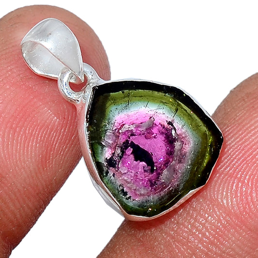 Sterling Silver Watermelon Tourmaline Pendant